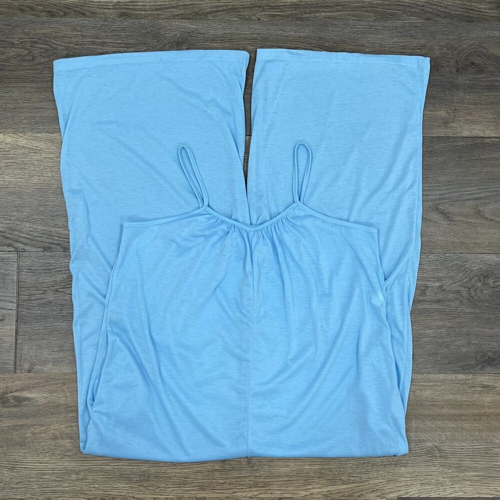 Snugwind Blue Sleeveless Long Pants Romper with Pockets